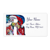 XMAS R BRIEF/SANTA CLAUS MET VIOLIN MONOGRAM ETIKET (Voorkant)