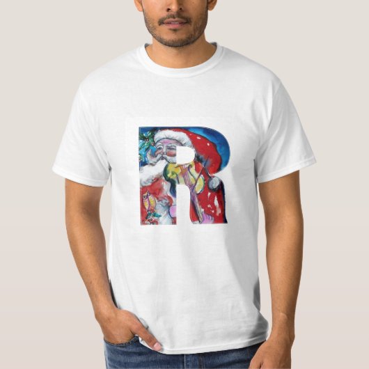XMAS R BRIEF/SANTA CLAUS MET VIOLIN MONOGRAM T-SHIRT (Voorkant)