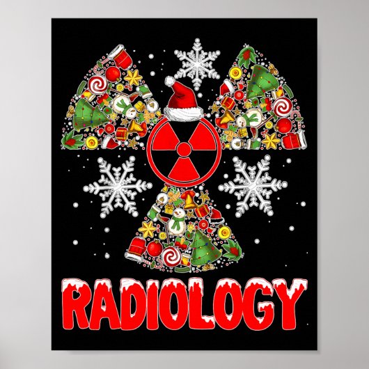 Xmas Radiology Christmas Radiologist Xray Tech Cut Poster (Voorkant)