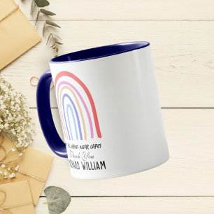 Xmas Rainbow Waterverf Teacher Dank u Blauw Mok