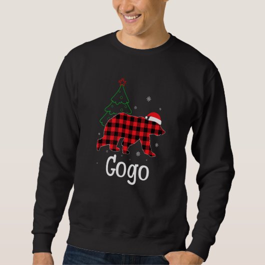 Xmas Red Plaid Gogo Bear Ugly Christmas Sweater (Voorkant)