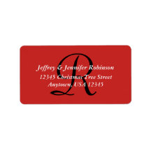 Xmas Red White getextureerd monogram Retouradres