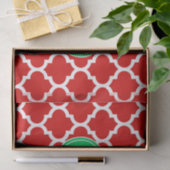 Xmas Red White Moroccan #5 Emerald Name Monogram Tissuepapier (Geschenk)