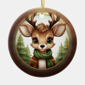 Xmas Reindeer Character Christmas Doe Antlers 🦌🎄 Keramisch Ornament (Voorkant)