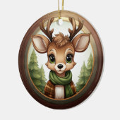 Xmas Reindeer Character Christmas Doe Antlers 🦌🎄 Keramisch Ornament (Links)