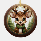 Xmas Reindeer Character Christmas Doe Antlers 🦌🎄 Keramisch Ornament (Achterkant)