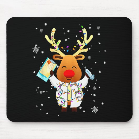 Xmas Reindeer Doctor Reindeer Lover Funny Christma Muismat (Voorkant)
