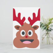 xmas render poo emoji briefpapier (Staand voorkant)