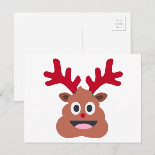 xmas render poo emoji feestdagenkaart (Voorkant / Achterkant)