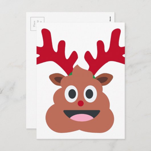 xmas render poo emoji feestdagenkaart (Voorkant / Achterkant)