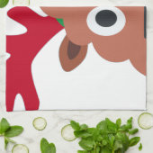 xmas render poo emoji theedoek (Gevouwen)