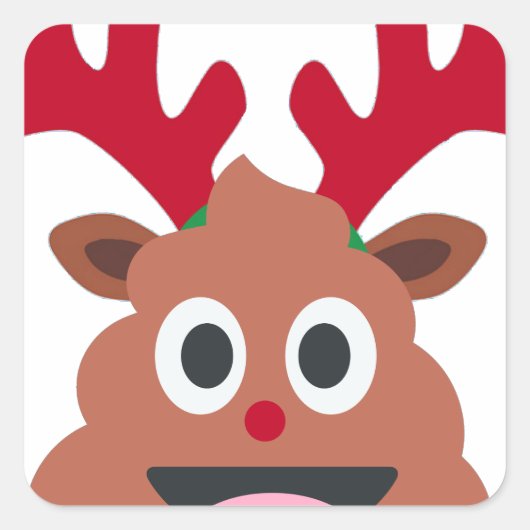 xmas render poo emoji vierkante sticker (Voorkant)