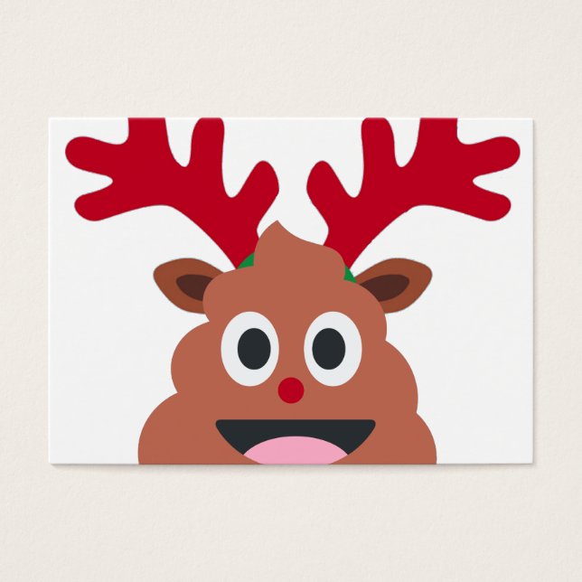 xmas render poo emoji visitekaartjes (Voorkant)