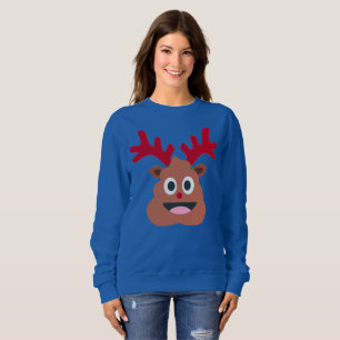 xmas render poo emoji womens sweatshirt