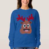 xmas render poo emoji womens sweatshirt (Voorkant)