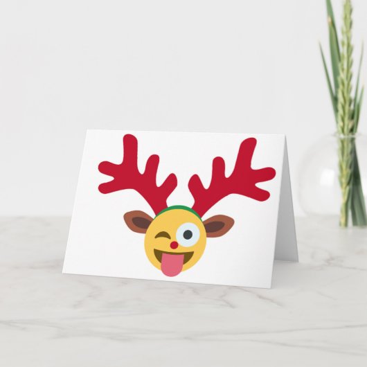 xmas render wink emoji feestdagen kaart (Voorkant)