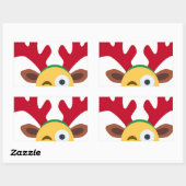 xmas render wink emoji rechthoekige sticker (Vel)