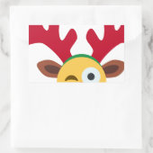 xmas render wink emoji rechthoekige sticker (Tas)