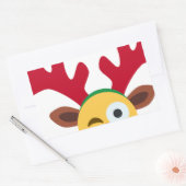 xmas render wink emoji rechthoekige sticker (Envelop)