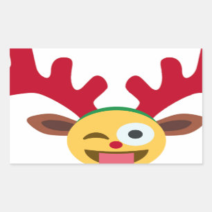 xmas render wink emoji rechthoekige sticker