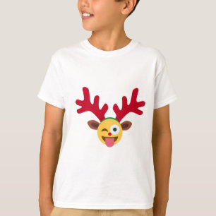 xmas render wink emoji t-shirt