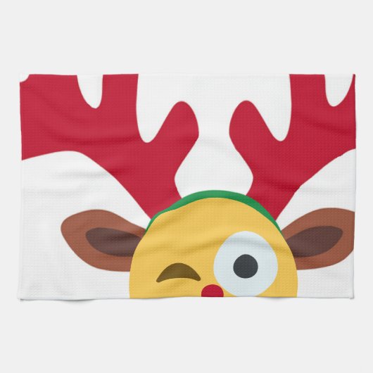 xmas render wink emoji theedoek (Horizontaal)