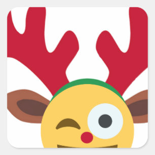 xmas render wink emoji vierkante sticker