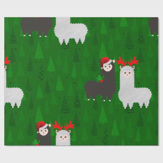 xmas rendier alpacas cadeaupapier (Vlak)