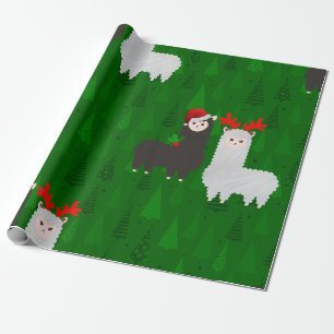 xmas rendier alpacas cadeaupapier