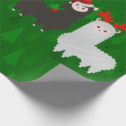 xmas rendier alpacas cadeaupapier (Hoek)