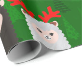 xmas rendier alpacas cadeaupapier (Rol Hoek)
