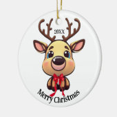 Xmas rendieren, herten met gewei, cartoon grafisch keramisch ornament (Links)