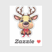 Xmas rendieren, herten met gewei, cartoon grafisch sticker (Vel)