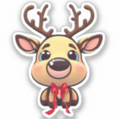 Xmas rendieren, herten met gewei, cartoon grafisch sticker (Voorkant)
