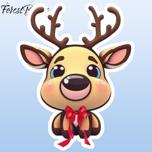 Xmas rendieren, herten met gewei, cartoon grafisch sticker