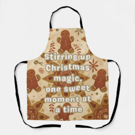 XMAS Retro‑Boho Gingerbread Magic Chef Schort