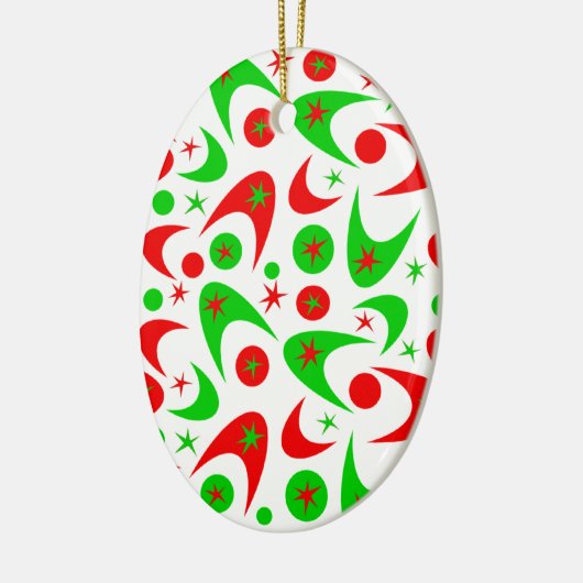 Xmas Retro Boomerangs Keramisch Ornament (Links)