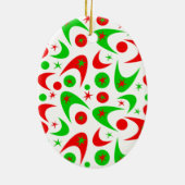 Xmas Retro Boomerangs Keramisch Ornament (Achterkant)