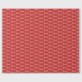 Xmas Rode Script Patroon Kerst Vakantie Cadeaupapier (Vlak)