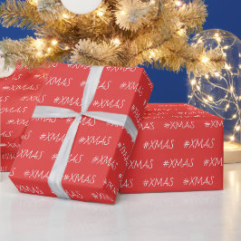 XMAS Rood Wit Trendy Gepersonaliseerd Cadeaupapier