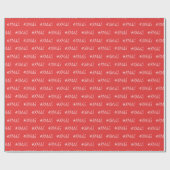 XMAS Rood Wit Trendy Gepersonaliseerd Cadeaupapier (Vlak)