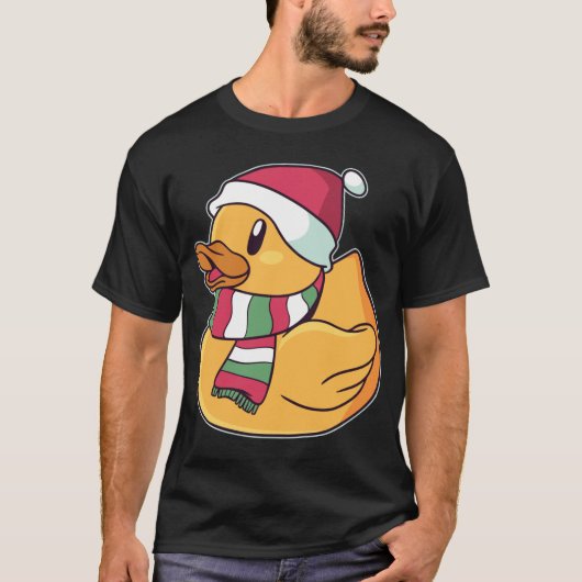 Xmas Rubber Ducky Duck Kerstcadeau Schattige T-shirt (Voorkant)