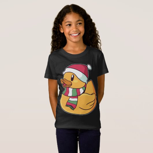 Xmas Rubber Ducky Duck Kerstcadeau Schattige T-shirt (Voorkant volledig)