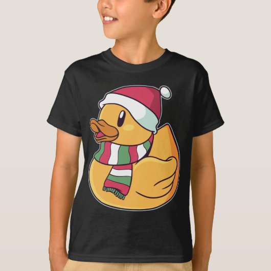 Xmas Rubber Ducky Duck Kerstcadeau Schattige T-shirt (Voorkant)