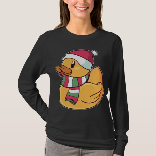 Xmas Rubber Ducky Duck Kerstcadeau Schattige T-shirt (Voorkant)