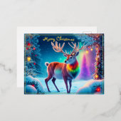 Xmas Rudolph rendieren winter Kerstboom koel Folie Feestdagen Briefkaart (Voorkant / Achterkant)