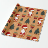 Xmas Rusty Santa Paws & Cadeaus Verpakking Papier (Uitgerold)