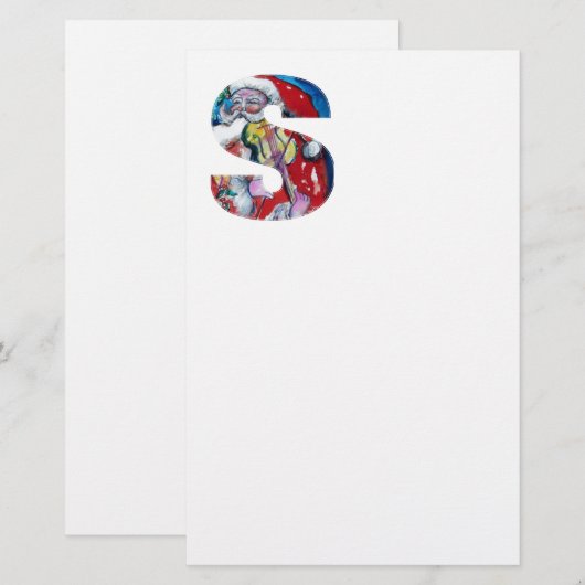 XMAS S BRIEF/SANTA CLAUS MET VIOLIN MONOGRAM BRIEFPAPIER (Voorkant / Achterkant)