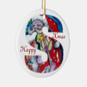 XMAS S BRIEF/SANTA CLAUS MET VIOLIN MONOGRAM KERAMISCH ORNAMENT (Rechts)