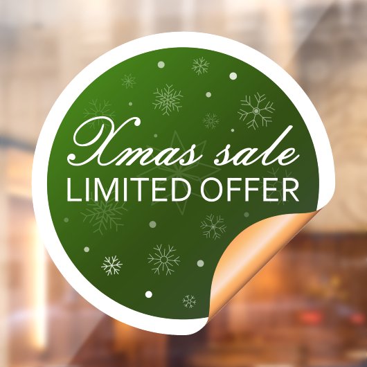 Xmas Sale Limited Offer - Green Gold Raamsticker (Vel 2)
